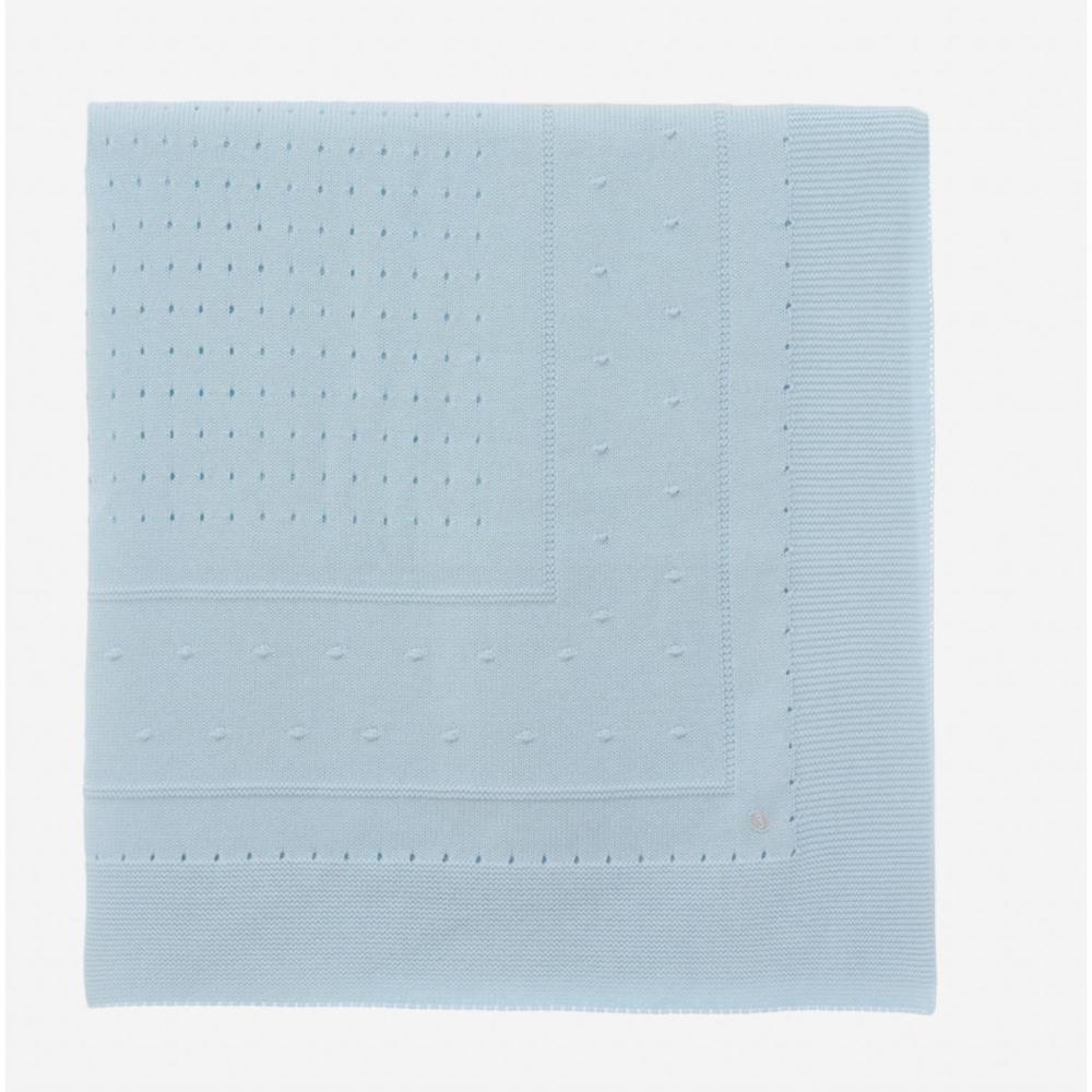 NEW PATACHOU baby knit blanket in light blue